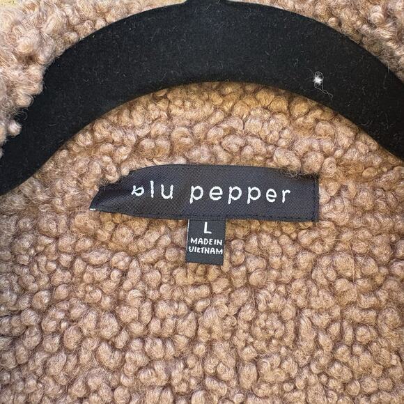 Blu pepper Brown Sherpa Vest, Women’s Large - Picture 2 of 4